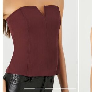 NWT maroon tube top strapless Top forever 21